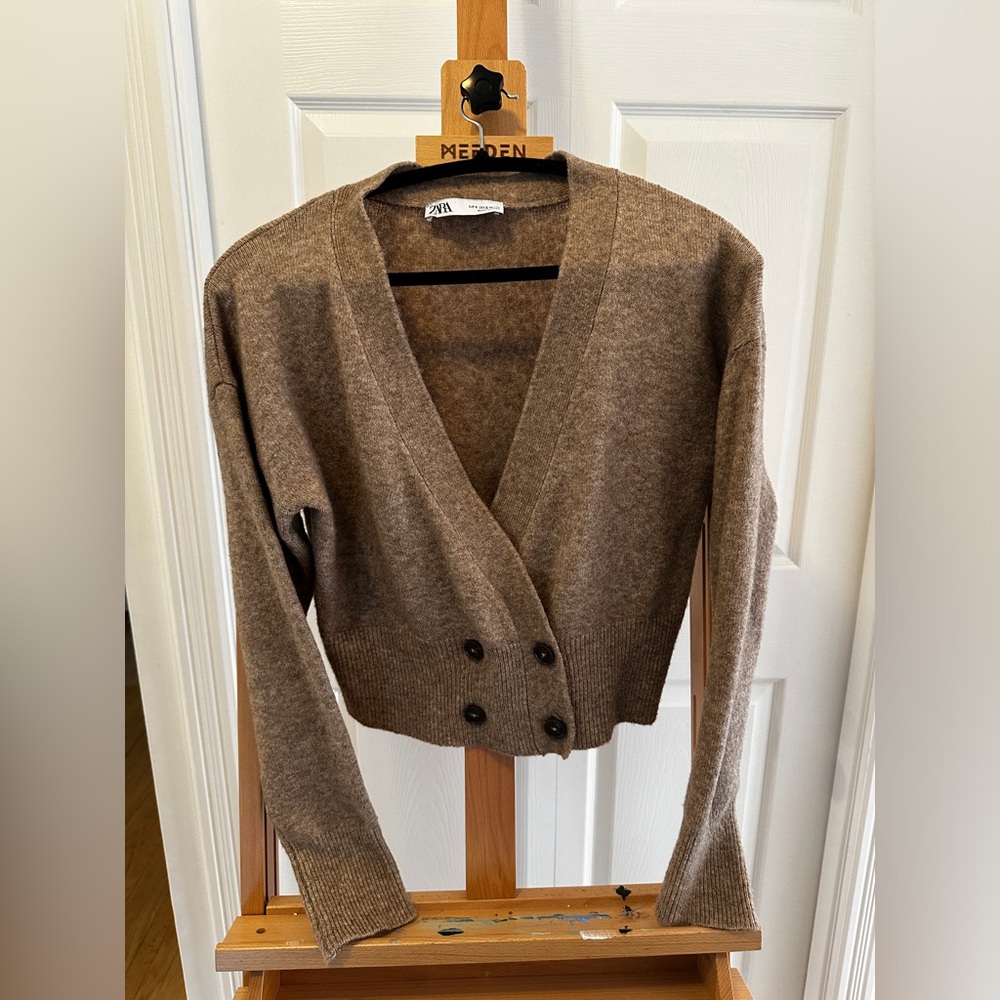 Zara Brown Wool Blend Cardigan